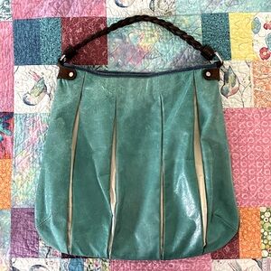 Tano Lg. Satchel Bag / Turquoise - Multicolor / Leather